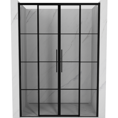 Mexen Rox posuvné sprchové dveře 150 cm, černá mřížka, černé - 8C2-150-002-70-77