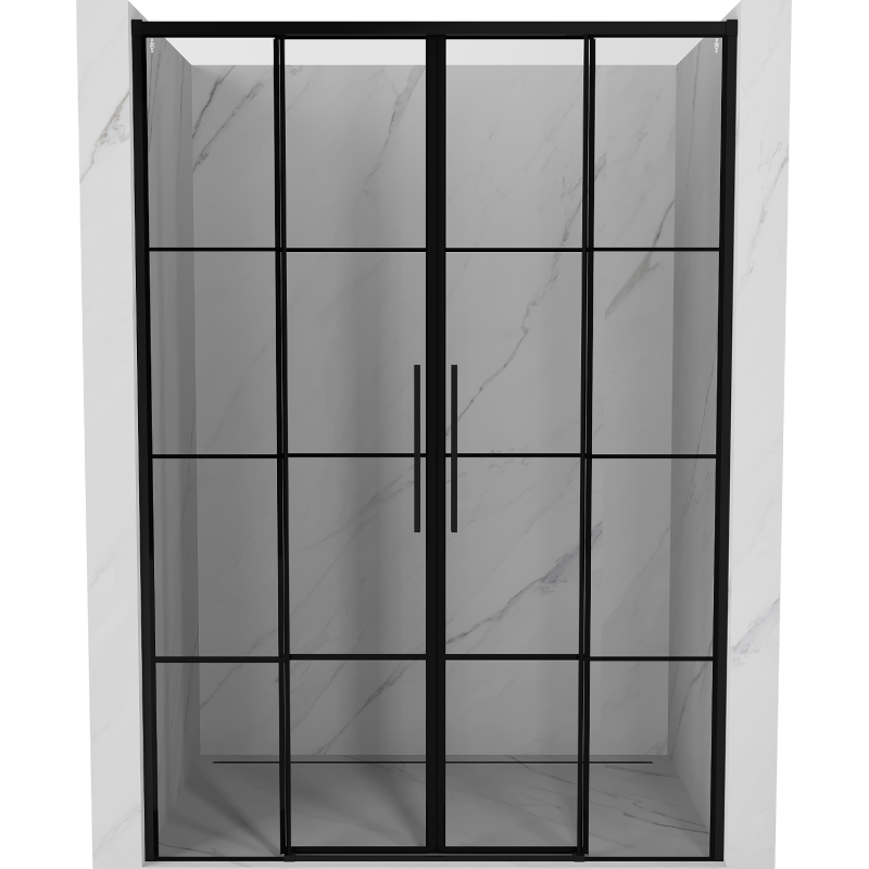 Mexen Rox posuvné sprchové dveře 160 cm, černá mřížka, černé - 8C2-160-002-70-77