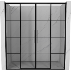 Mexen Rox posuvné sprchové dveře 180 cm, černá mřížka, černé - 8C2-180-002-70-77