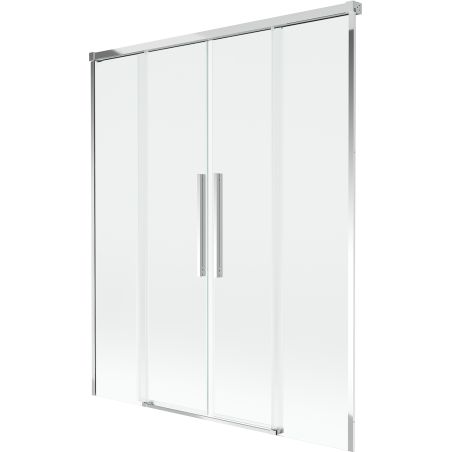 Mexen Rox vanová zástěna 2dílná posuvná 150 x 150 cm, transparentní, chrom - 8C9-150-002-01-00