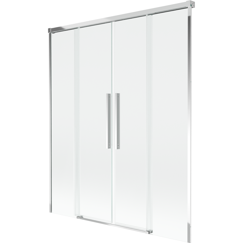 Mexen Rox vanová zástěna dvoukřídlá posuvná 160 x 150 cm, transparentní, chrom - 8C9-160-002-01-00