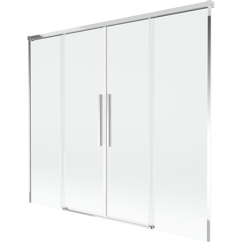 Mexen Rox dvoukřídlé zasouvací vanové zástěny 170 x 150 cm, transparentní, chrom - 8C9-170-002-01-00
