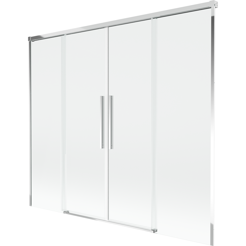 Mexen Rox vanová zástěna 2-křídlová posuvná 190 x 150 cm, transparentní, chrom - 8C9-190-002-01-00