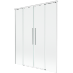 Mexen Rox sprchová zástěna 2křídlová posuvná 140 x 150 cm, transparentní, bílá - 8C9-140-002-20-00