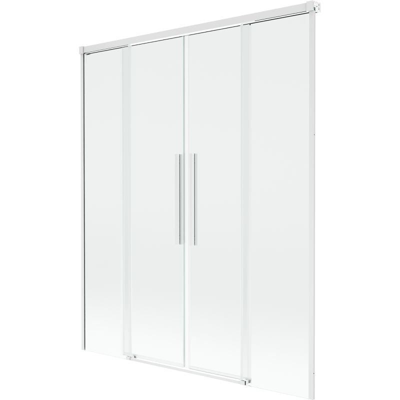 Mexen Rox vanová zástěna 2-křídlová posuvná 160 x 150 cm, transparentní, bílá - 8C9-160-002-20-00