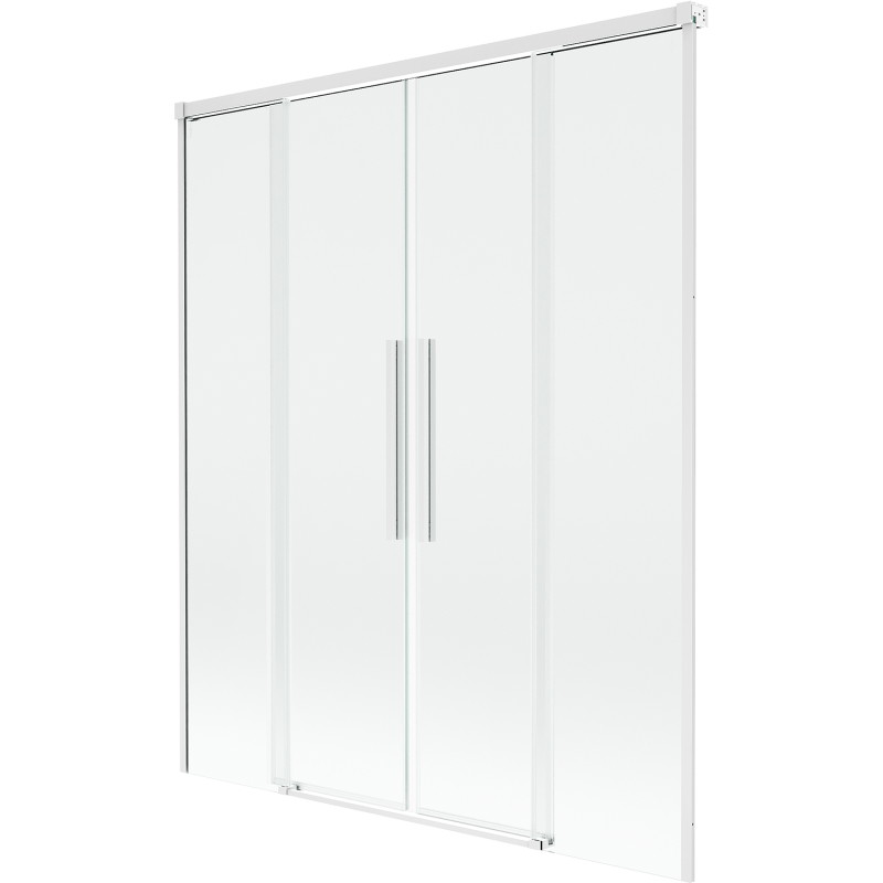 Mexen Rox zasouvací vanová zástěna 2-dílná 160 x 150 cm, transparentní, bílá - 8C9-160-002-20-00