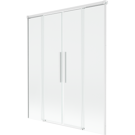 Mexen Rox vanová zástěna 2-křídlová posuvná 160 x 150 cm, transparentní, bílá - 8C9-160-002-20-00