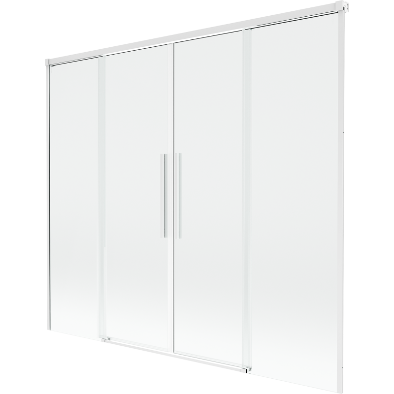 Mexen Rox vanová zástěna dvoukřídlá posuvná 170 x 150 cm, transparentní, bílá - 8C9-170-002-20-00