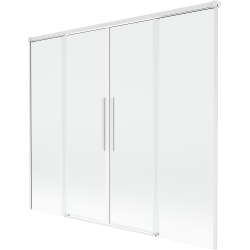 Mexen Rox vanová zástěna 2-křídlová posuvná 180 x 150 cm, průhledná, bílá - 8C9-180-002-20-00