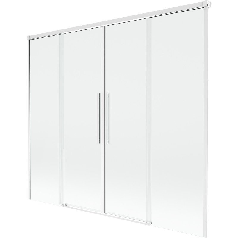 Mexen Rox posuvná dvoudílná vanová zástěna 180 x 150 cm, průhledná, bílá - 8C9-180-002-20-00