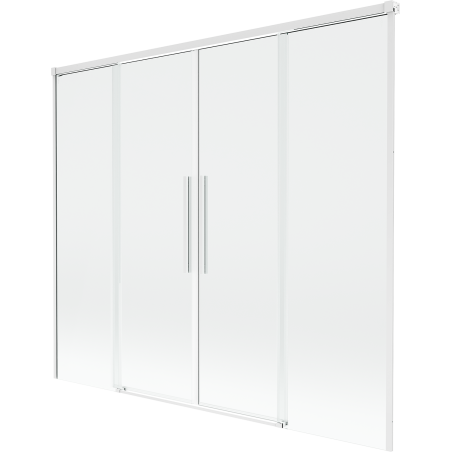 Mexen Rox vanová zástěna 2-křídlová posuvná 180 x 150 cm, průhledná, bílá - 8C9-180-002-20-00