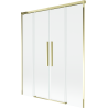 Mexen Rox vanová zástěna, 2-křídlová, posuvná, 150 x 150 cm, transparentní, zlatá - 8C9-150-002-50-00
