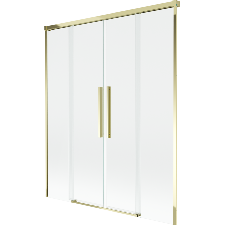 Mexen Rox vanová zástěna 2-křídlová posuvná 160 x 150 cm, transparentní, zlatá - 8C9-160-002-50-00