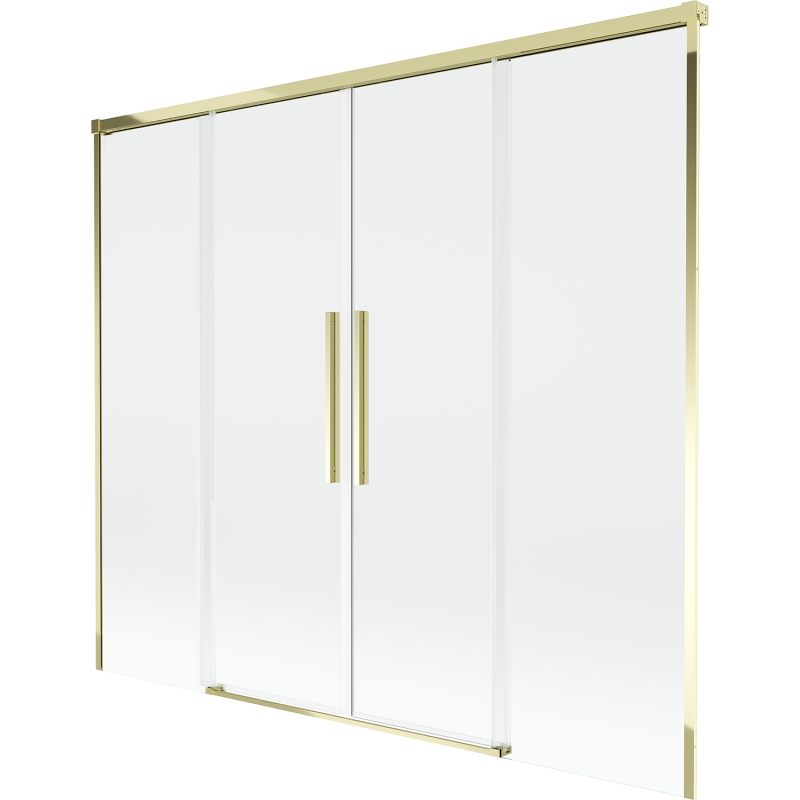 Mexen Rox sprchová zástěna do vany, dvoukřídlá posuvná 170 x 150 cm, transparentní, zlatá - 8C9-170-002-50-00
