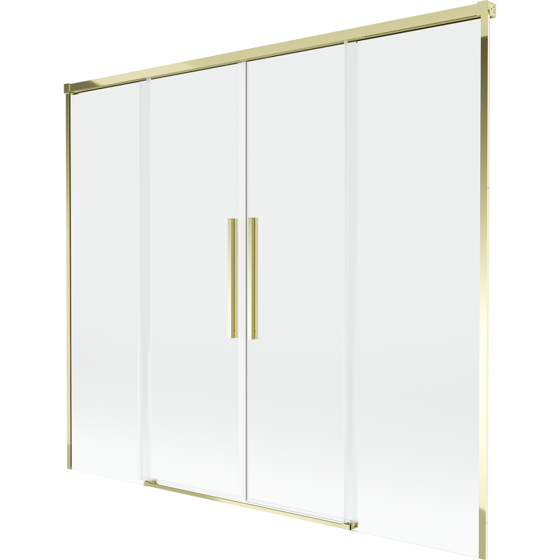Mexen Rox vanová zástěna s 2 dveřmi, posuvná 180 x 150 cm, transparentní, zlatá - 8C9-180-002-50-00