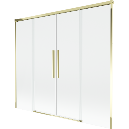 Mexen Rox vanová zástěna s 2 dveřmi, posuvná 180 x 150 cm, transparentní, zlatá - 8C9-180-002-50-00