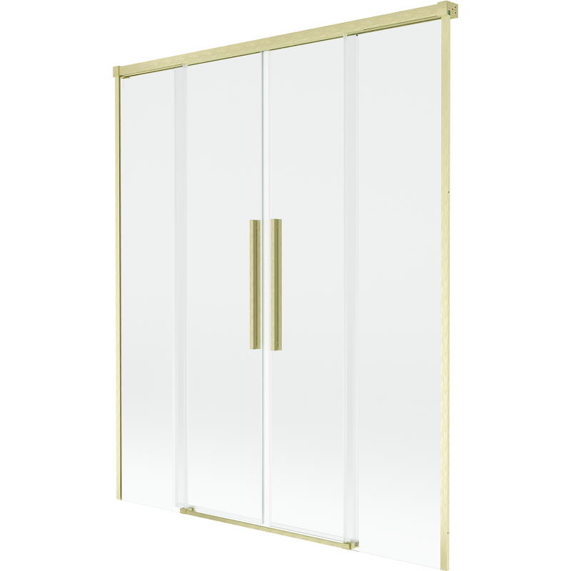 Mexen Rox vanová zástěna 2-křídlá posuvná 140 x 150 cm, transparentní, zlatý kartáčovaný - 8C9-140-002-55-00