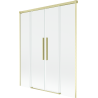 Mexen Rox vanová zástěna 2-křídlá posuvná 140 x 150 cm, transparentní, zlatý kartáčovaný - 8C9-140-002-55-00