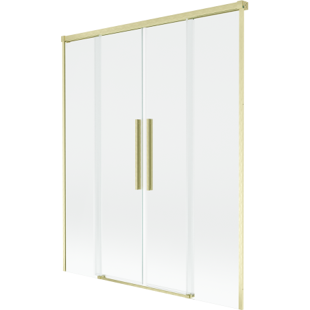 Mexen Rox sprchová zástěna dvoukřídlová posuvná 160 x 150 cm, transparentní, zlatý kartáčovaný - 8C9-160-002-55-00