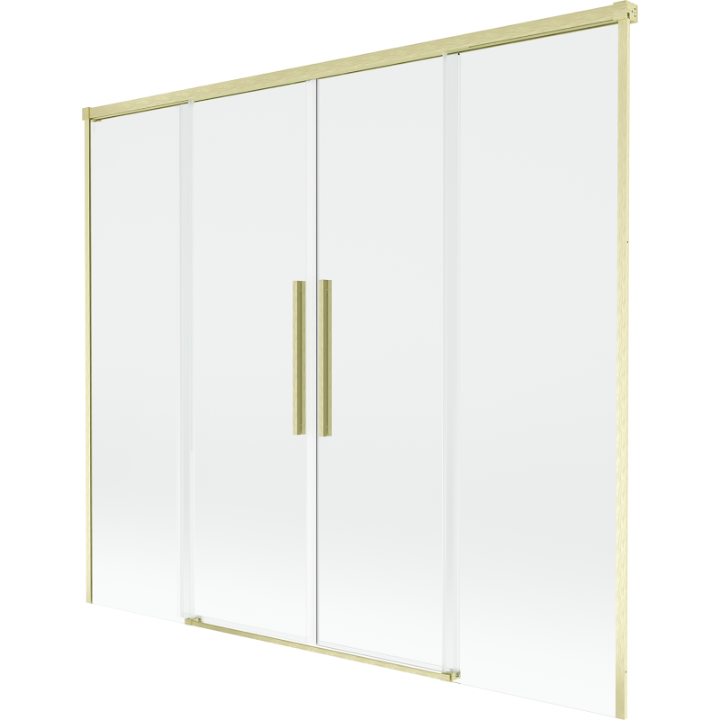 Mexen Rox sprchový kout s vanou 2-dveřový posuvný 170 x 150 cm, transparentní, zlatý kartáčovaný - 8C9-170-002-55-00