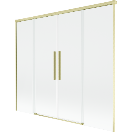 Mexen Rox sprchový kout s vanou 2-dveřový posuvný 170 x 150 cm, transparentní, zlatý kartáčovaný - 8C9-170-002-55-00