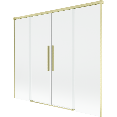 Mexen Rox sprchová zástěna 2-křídlová posuvná 180 x 150 cm, transparentní, zlatý kartáčovaný - 8C9-180-002-55-00