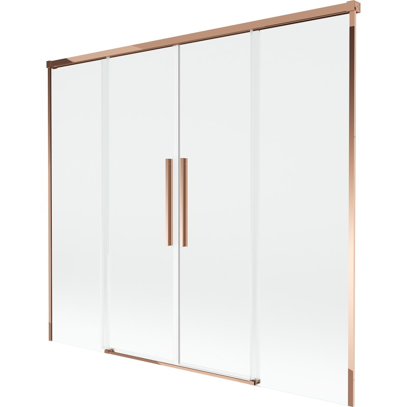 Mexen Rox vanová zástěna 2-dílná posuvná 170 x 150 cm, transparentní, růžové zlato - 8C9-170-002-60-00