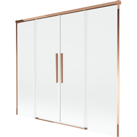 Mexen Rox sprchový paraván dvoukřídlý posuvný 170 x 150 cm, transparentní růžové zlato - 8C9-170-002-60-00