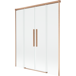 Mexen Rox 2křídlá rozkládací vanová zástěna 150 x 150 cm, transparentní, kartáčovaná měď - 8C9-150-002-65-00