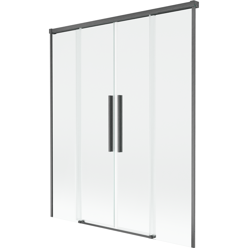 Mexen Rox sprchová zástěna 2dílná posuvná 140 x 150 cm, transparentní, gun gray kartáčovaný - 8C9-140-002-66-00