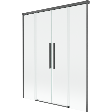 Mexen Rox sprchový zástěnu dvoukřídlý posuvný 150 x 150 cm, transparentní, zbraň šedá kartáčovaná - 8C9-150-002-66-00