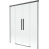 Mexen Rox vanová zástěna 2-křídlová posuvná 160 x 150 cm, transparentní, kartáčovaná gun gray - 8C9-160-002-66-00
