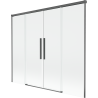 Mexen Rox vanu na vanu, 2-křídlé, posuvné 180 x 150 cm, transparentní, kartáčovaná gun gray - 8C9-180-002-66-00