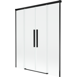 Mexen Rox 2křídlý posuvný sprchový kout 140 x 150 cm, transparentní, černý - 8C9-140-002-70-00