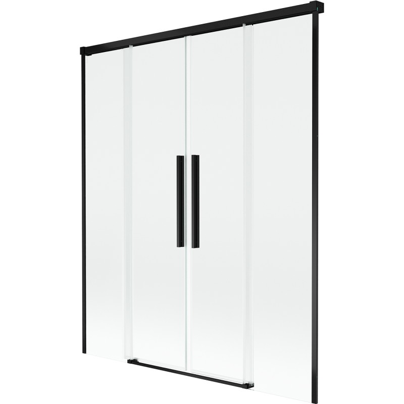 Mexen Rox sprchová zástěna 2-křídlová posuvná 140 x 150 cm, transparentní, černá - 8C9-140-002-70-00