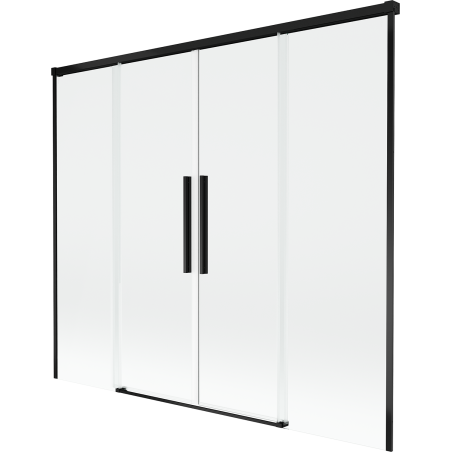 Mexen Rox vanová zástěna dvoukřídlá posuvná 170 x 150 cm, transparentní, černá - 8C9-170-002-70-00