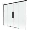 Mexen Rox vanová zástěna dvoukřídlá posuvná 170 x 150 cm, transparentní, černá - 8C9-170-002-70-00