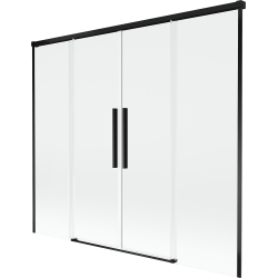 Mexen Rox sprchová zástěna, dvoukřídlá, posuvná, 190 x 150 cm, transparentní, černá - 8C9-190-002-70-00