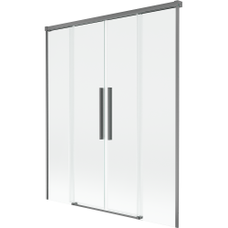 Mexen Rox vanová zástěna dvoukřídlá posuvná 150 x 150 cm, transparentní, gun metal - 8C9-150-002-95-00