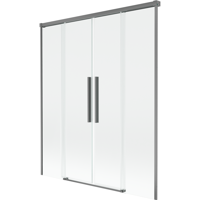 Mexen Rox dvoukřídlá zasouvací vana 160 x 150 cm, transparentní, gun metal - 8C9-160-002-95-00