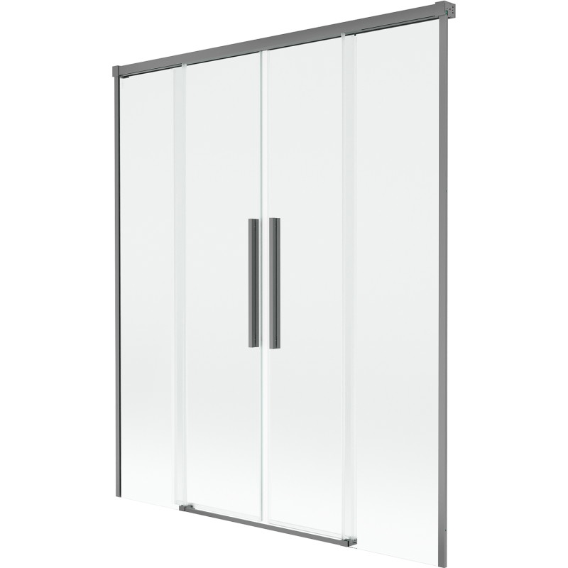 Mexen Rox dvoukřídlé rozšiřitelné vanové paraván 160 x 150 cm, transparentní, gun metal - 8C9-160-002-95-00