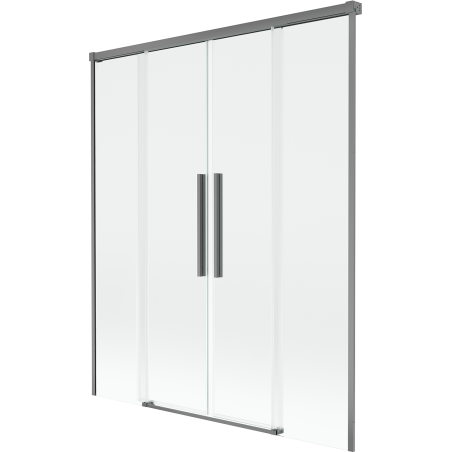 Mexen Rox dvoukřídlá zasouvací vana 160 x 150 cm, transparentní, gun metal - 8C9-160-002-95-00