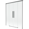 Mexen Rox dvoukřídlá zasouvací vana 160 x 150 cm, transparentní, gun metal - 8C9-160-002-95-00