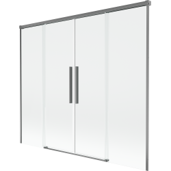 Mexen Rox vanová zástěna dvoudílná posuvná 170 x 150 cm, transparentní, gun metal - 8C9-170-002-95-00