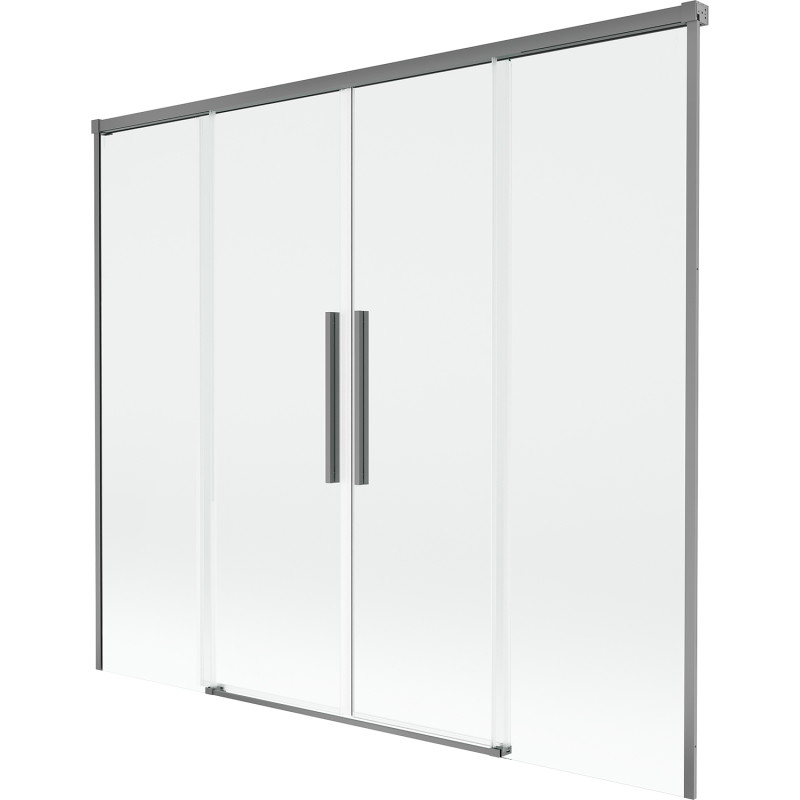 Mexen Rox posuvná vanová zástěna 2-křídlová 170 x 150 cm, transparentní, gun metal - 8C9-170-002-95-00