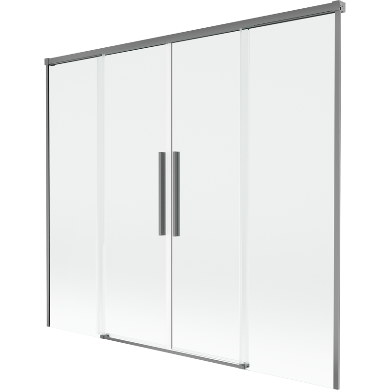 Mexen Rox vanová zástěna dvoudílná posuvná 170 x 150 cm, transparentní, gun metal - 8C9-170-002-95-00