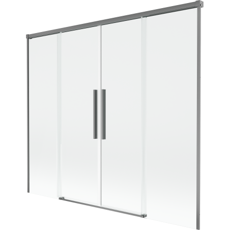 Mexen Rox vanová zástěna dvoudílná posuvná 170 x 150 cm, transparentní, gun metal - 8C9-170-002-95-00