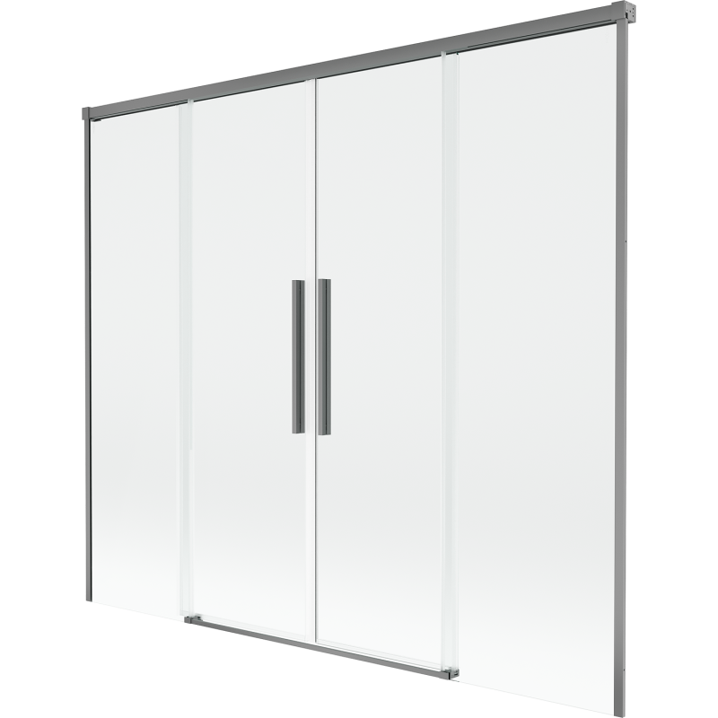 Mexen Rox vanová zástěna 2-křídlová posuvná 180 x 150 cm, transparentní, gun metal - 8C9-180-002-95-00