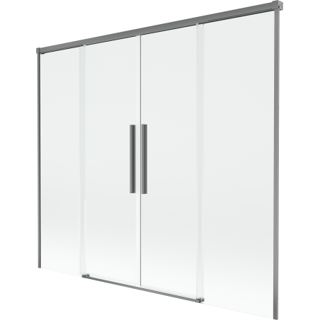 Mexen Rox vanová zástěna 2-křídlá posuvná 190 x 150 cm, transparentní, gun metal - 8C9-190-002-95-00