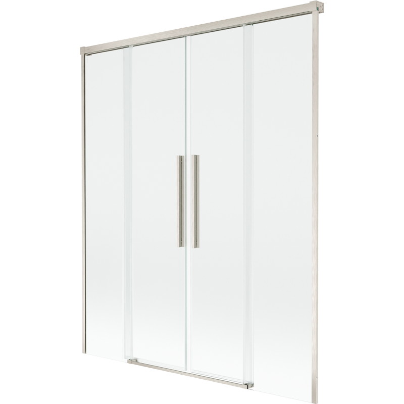 Mexen Rox posuvná vana se 2 křídly 140 x 150 cm, průhledná, kartáčovaný nikl - 8C9-140-002-97-00